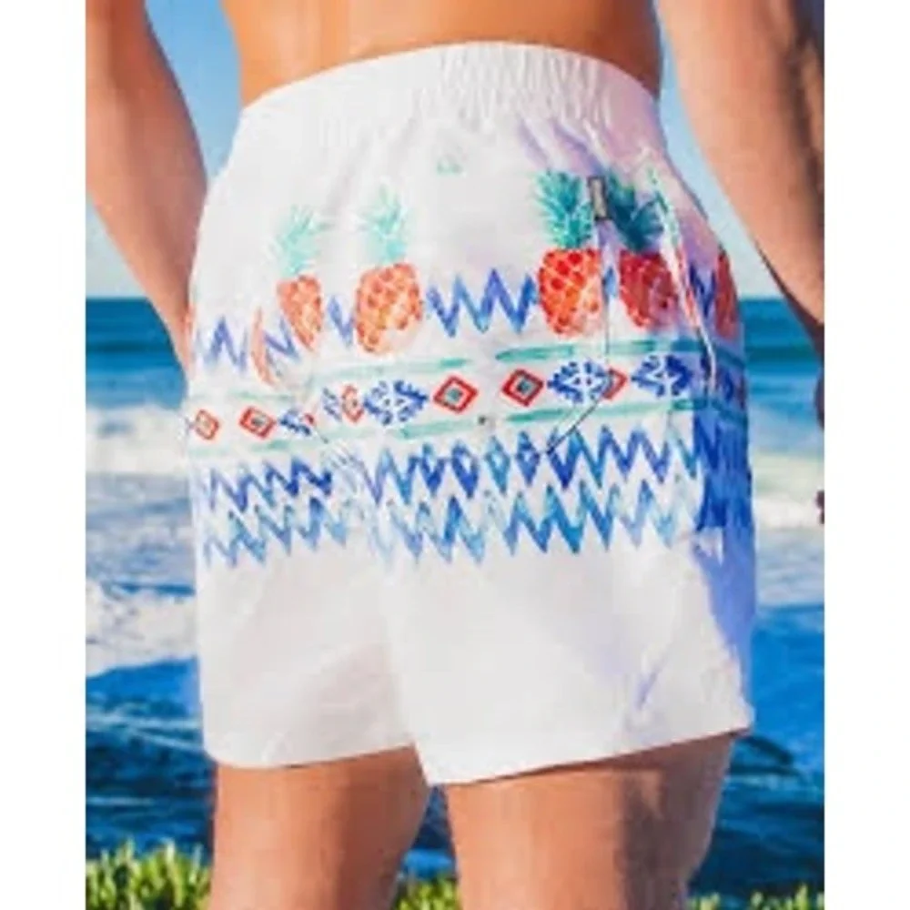 Chubbies Pineapple Aztec Board Shorts Swim Trunks Mens Med Tropical Vacation